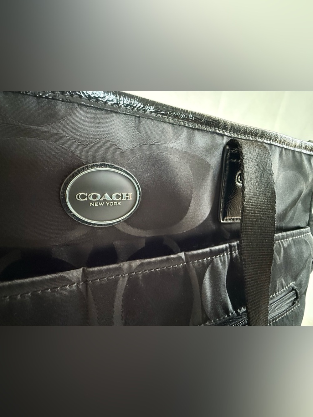 Coach Signature Nylon Multifunction Tote Black Diaper Bag w/Pad Travel Work Bag - Picture 5 of 15